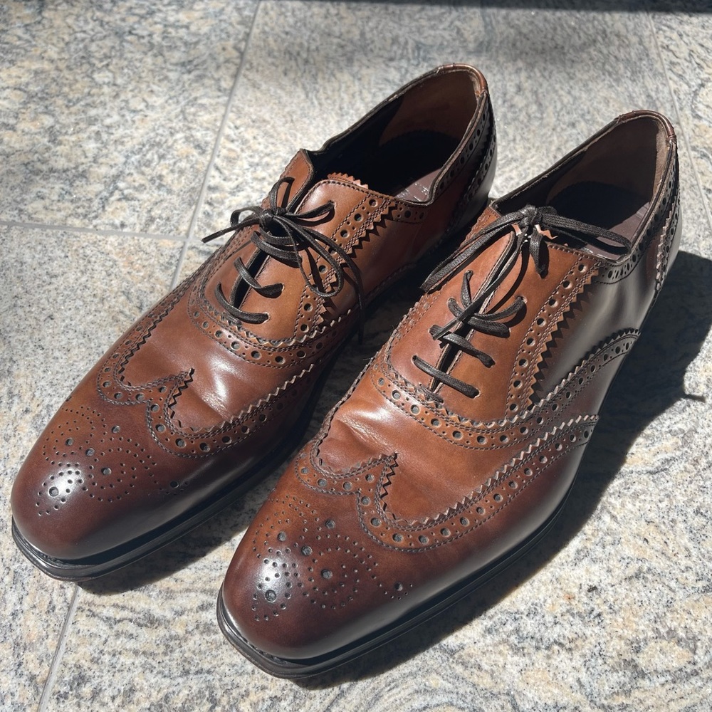 Salvatore Ferragamo Wing Leather Oxford Sz 8
